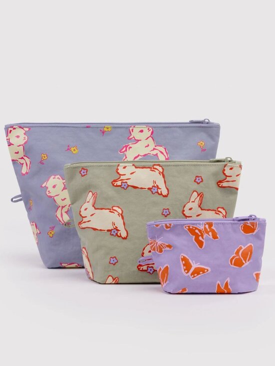 BAGGU Handbags - NWT Baggu Go Pouch Set - Spring Animals (Butterflies, Bunnies, Lambs)